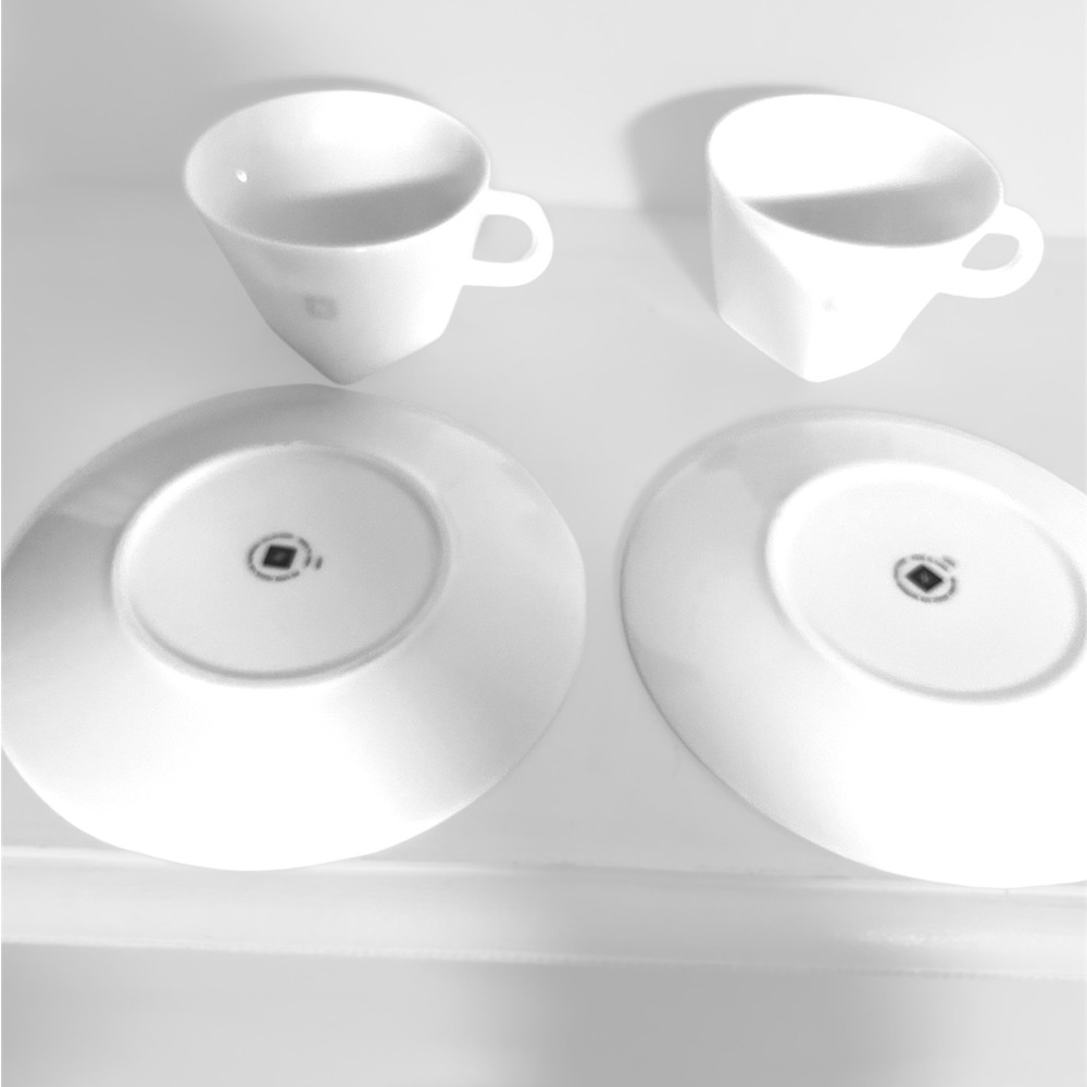 Nespresso  Pair of White Cups and Saucers